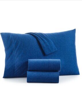 Home Design Jersey 4-Pc. Sheet Set, Full - Blue Sand